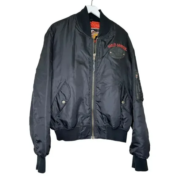 Harley Davidson Harley Owners Group HOG Black Bomber Jacket Live the Legend XXL